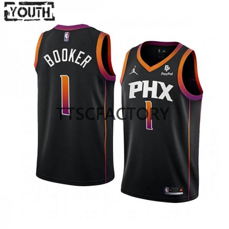 Maglia NBA Phoenix Suns Devin Booker 1 Jordan 2022-23 Statement Edition Nero Swingman - Bambino